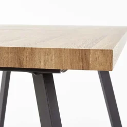 Garnero Arredamenti Tavoli In Legno|Tavoli Da Pranzo-Tavolo 140/180cm rettangolare allungabile noce miele nero Meja