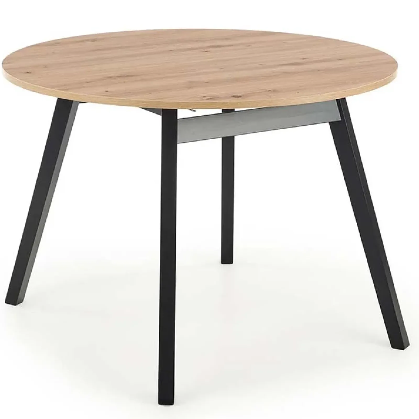 Garnero Arredamenti Tavoli In Legno|Tavoli Da Pranzo-Tavolo 102/142cm rotondo allungabile moderno rovere nero Medina Rovere - Nero