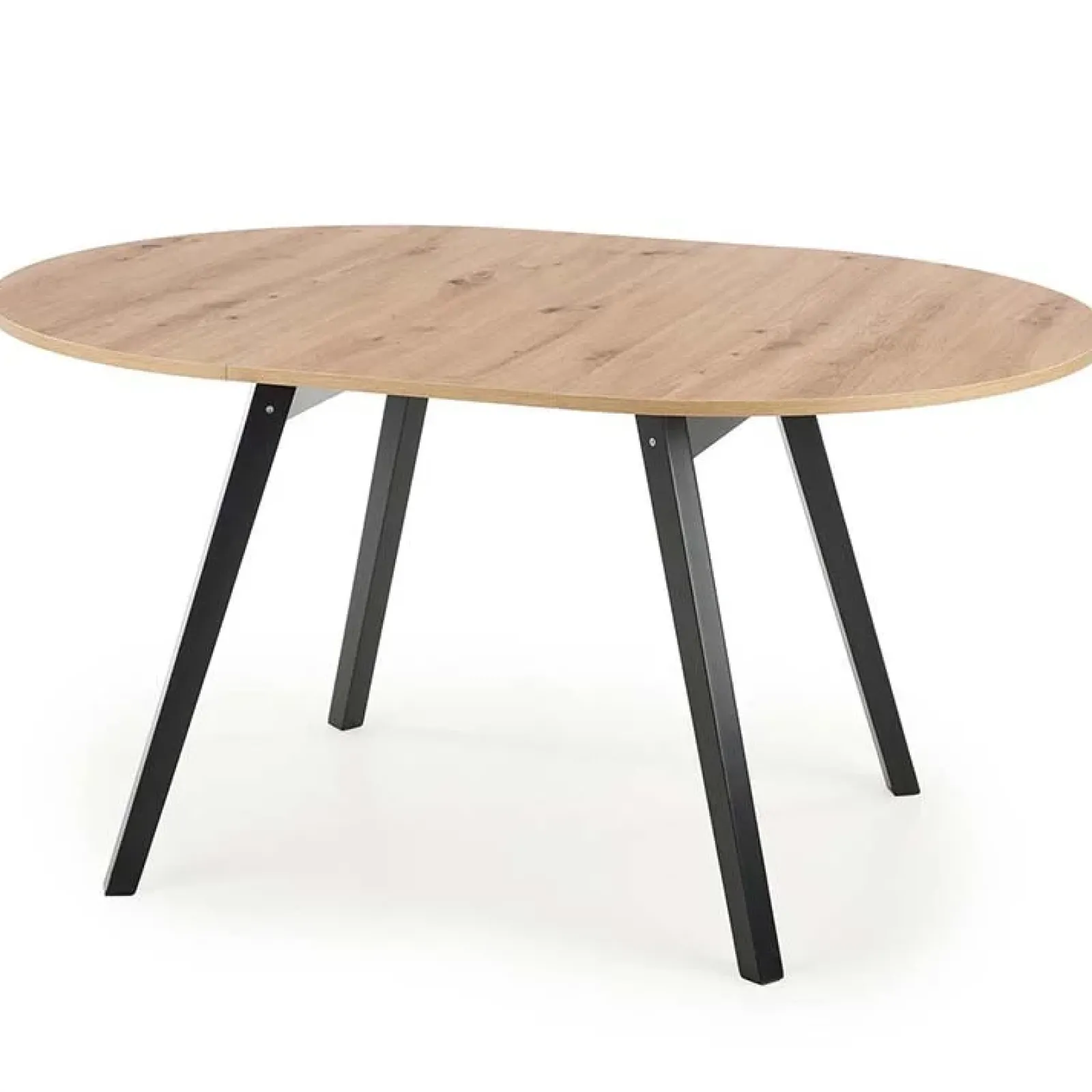 Garnero Arredamenti Tavoli In Legno|Tavoli Da Pranzo-Tavolo 102/142cm rotondo allungabile moderno rovere nero Medina Rovere - Nero