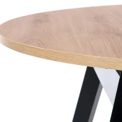 Garnero Arredamenti Tavoli In Legno|Tavoli Da Pranzo-Tavolo 102/142cm rotondo allungabile moderno rovere nero Medina Rovere - Nero