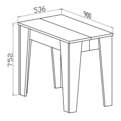 Garnero Arredamenti Consolle Allungabili|Consolle Allungabile-Tavolo consolle allungabile 54/306cm grigio Grace Gihome® Cemento
