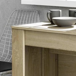 Garnero Arredamenti Consolle Allungabili|Consolle Allungabile-Tavolo consolle allungabile 51/237cm naturale Asia Gihome® Rovere