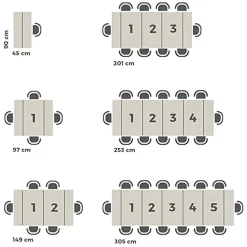 Garnero Arredamenti Consolle Allungabili|Consolle Allungabile-Tavolo consolle allungabile 50-300cm Zenzero Bianco Opaco