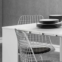 Garnero Arredamenti Consolle Allungabili|Consolle Allungabile-Tavolo consolle allungabile 51/237cm Asia Gihome® Bianco Lucido