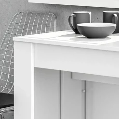 Garnero Arredamenti Consolle Allungabili|Consolle Allungabile-Tavolo consolle allungabile 51/237cm Asia Gihome® Bianco Lucido