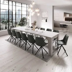 Garnero Arredamenti Consolle Allungabili|Consolle Allungabile-Tavolo consolle allungabile 54-306x90 cm bianco frassino Grace Gihome® Bianco Frassinato