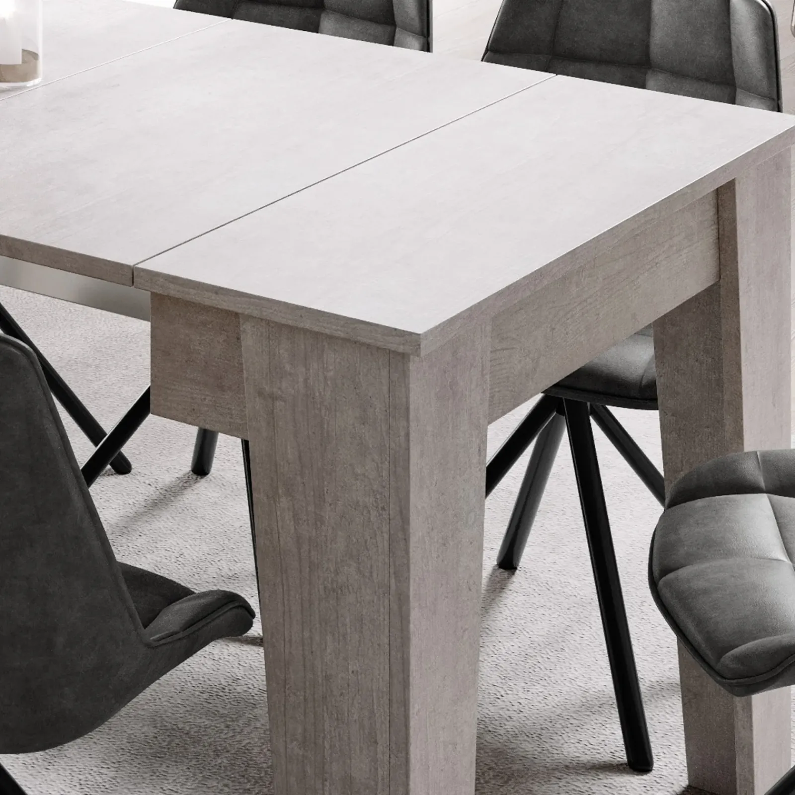 Garnero Arredamenti Consolle Allungabili|Consolle Allungabile-Tavolo consolle allungabile 54-306x90 cm bianco frassino Grace Gihome® Bianco Frassinato