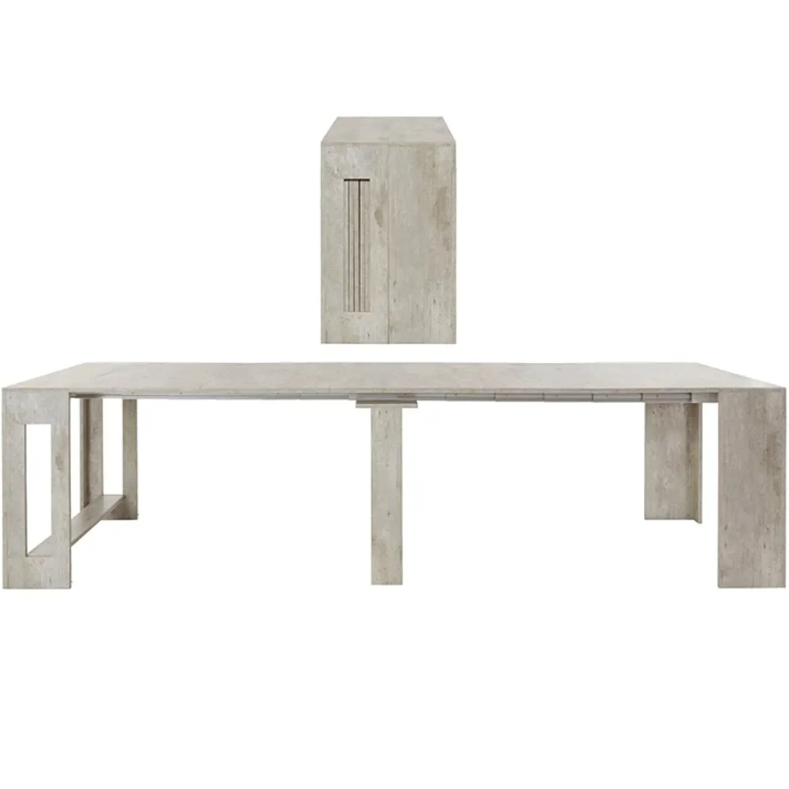 Garnero Arredamenti Consolle Allungabili|Consolle Allungabile-Tavolo consolle allungabile 50-300cm grigio Zenzero Cemento