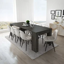 Garnero Arredamenti Consolle Allungabili|Consolle Allungabile-Tavolo consolle allungabile moderno 52/238cm Virginia Ossido