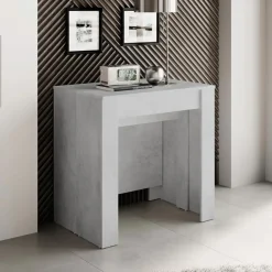 Garnero Arredamenti Consolle Allungabili|Consolle Allungabile-Tavolo consolle allungabile moderno 54/252cm grigio Violette Cemento