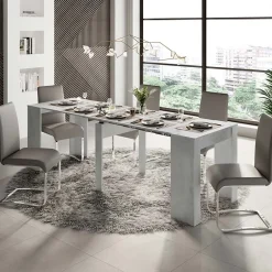 Garnero Arredamenti Consolle Allungabili|Consolle Allungabile-Tavolo consolle allungabile moderno 54/252cm grigio Violette Cemento