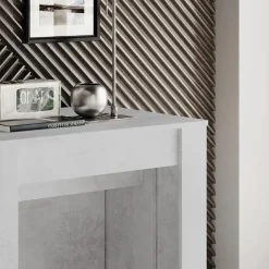 Garnero Arredamenti Consolle Allungabili|Consolle Allungabile-Tavolo consolle allungabile moderno 54/252cm grigio Violette Cemento