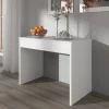 Garnero Arredamenti Consolle Allungabili|Consolle Allungabile-Tavolo consolle allungabile moderno 50/302cm bianco opaco Giada