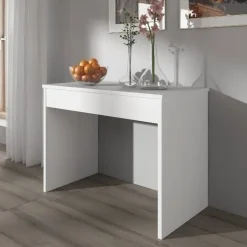 Garnero Arredamenti Consolle Allungabili|Consolle Allungabile-Tavolo consolle allungabile moderno 50/302cm bianco opaco Giada