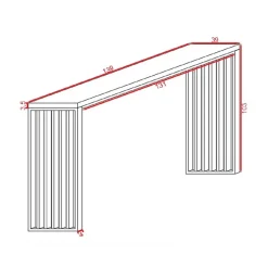 Garnero Arredamenti Tavoli Da Cucina|Tavoli Da Pranzo-Tavolo consolle da cucina 139x39cm moderno industrial rovere nero Mentana