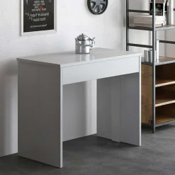 Garnero Arredamenti Consolle Allungabili|Consolle Allungabile-Tavolo consolle moderno allungabile 50/302cm bianco opaco Mely