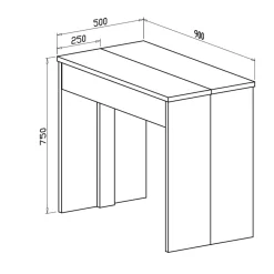 Garnero Arredamenti Consolle Allungabili|Consolle Allungabile-Tavolo consolle moderno allungabile 50/302cm bianco opaco Mely