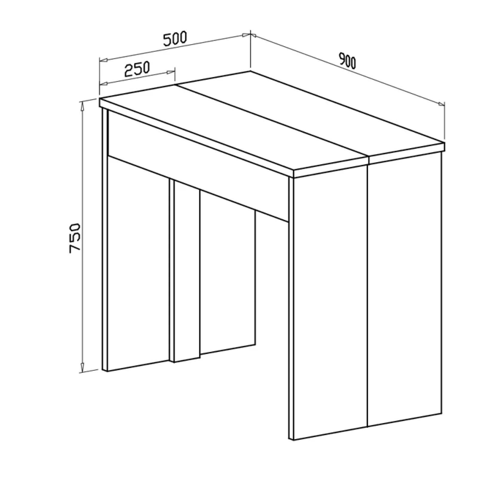 Garnero Arredamenti Consolle Allungabili|Consolle Allungabile-Tavolo consolle moderno allungabile 50/302cm bianco opaco Mely