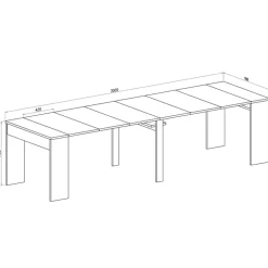 Garnero Arredamenti Consolle Allungabili|Consolle Allungabile-Tavolo consolle moderno allungabile 50/302cm bianco opaco Mely