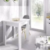 Garnero Arredamenti Tavoli Da Cucina|Tavoli Da Pranzo-Tavolo da cucina allungabile 67-134x67cm in legno bianco Koke