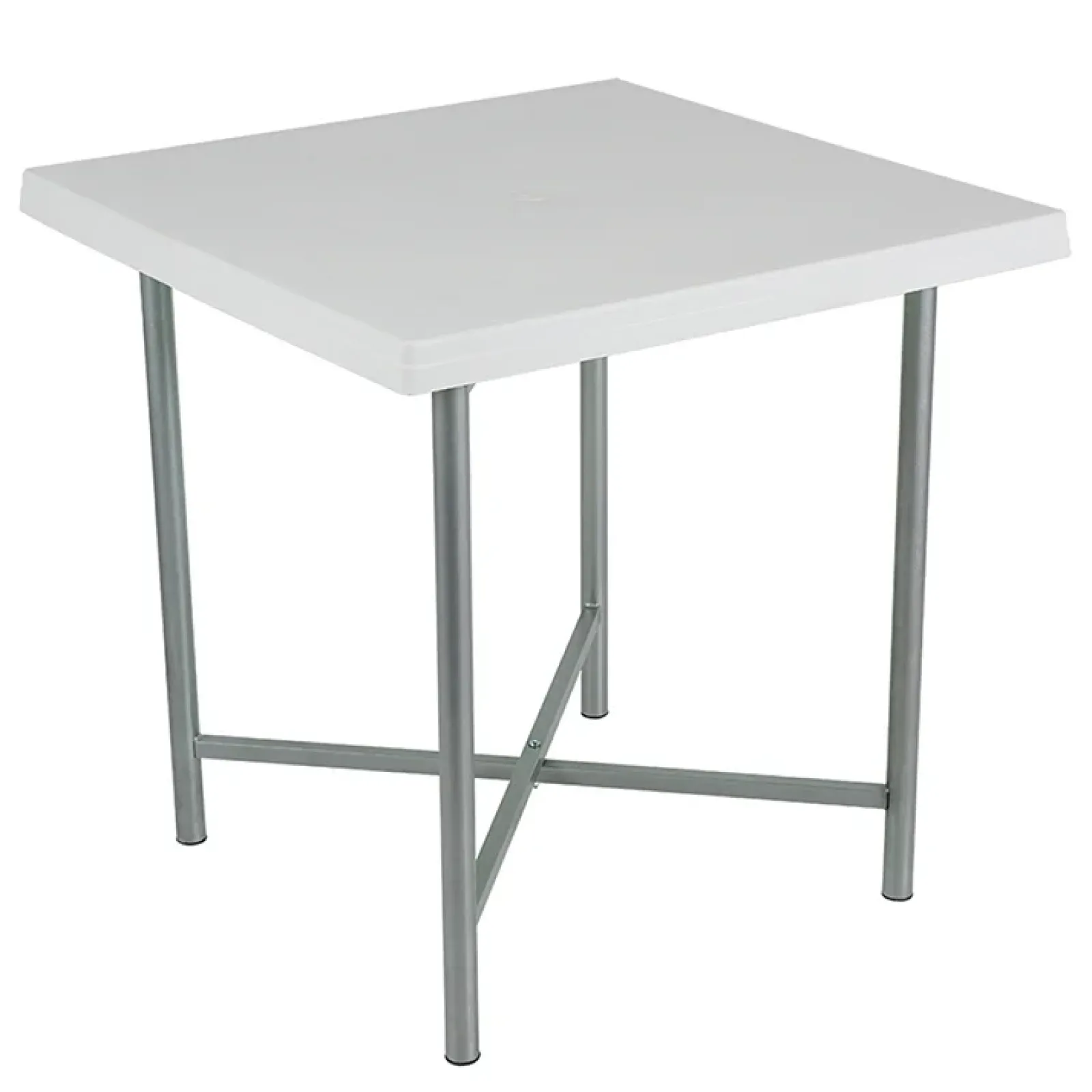 Garnero Arredamenti Tavoli Da Giardino|Tavoli Da Pranzo-Tavolo da giardino esterno bar dehors quadrato 75x75cm polipropilene bianco Alvaro