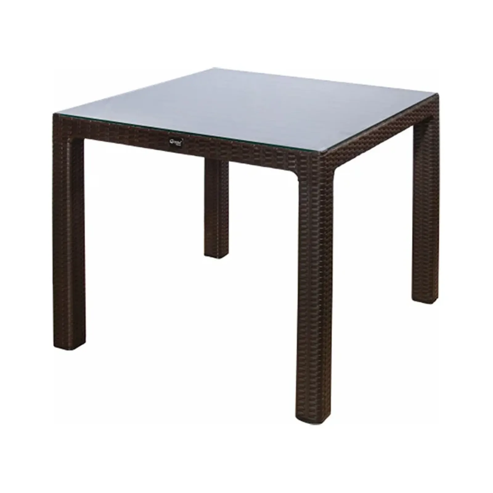 Garnero Arredamenti Tavoli Da Giardino|Tavoli Da Pranzo-Tavolo da giardino esterno bar dehors 90x90cm polipropilene effetto rattan e vetro Claro Marrone