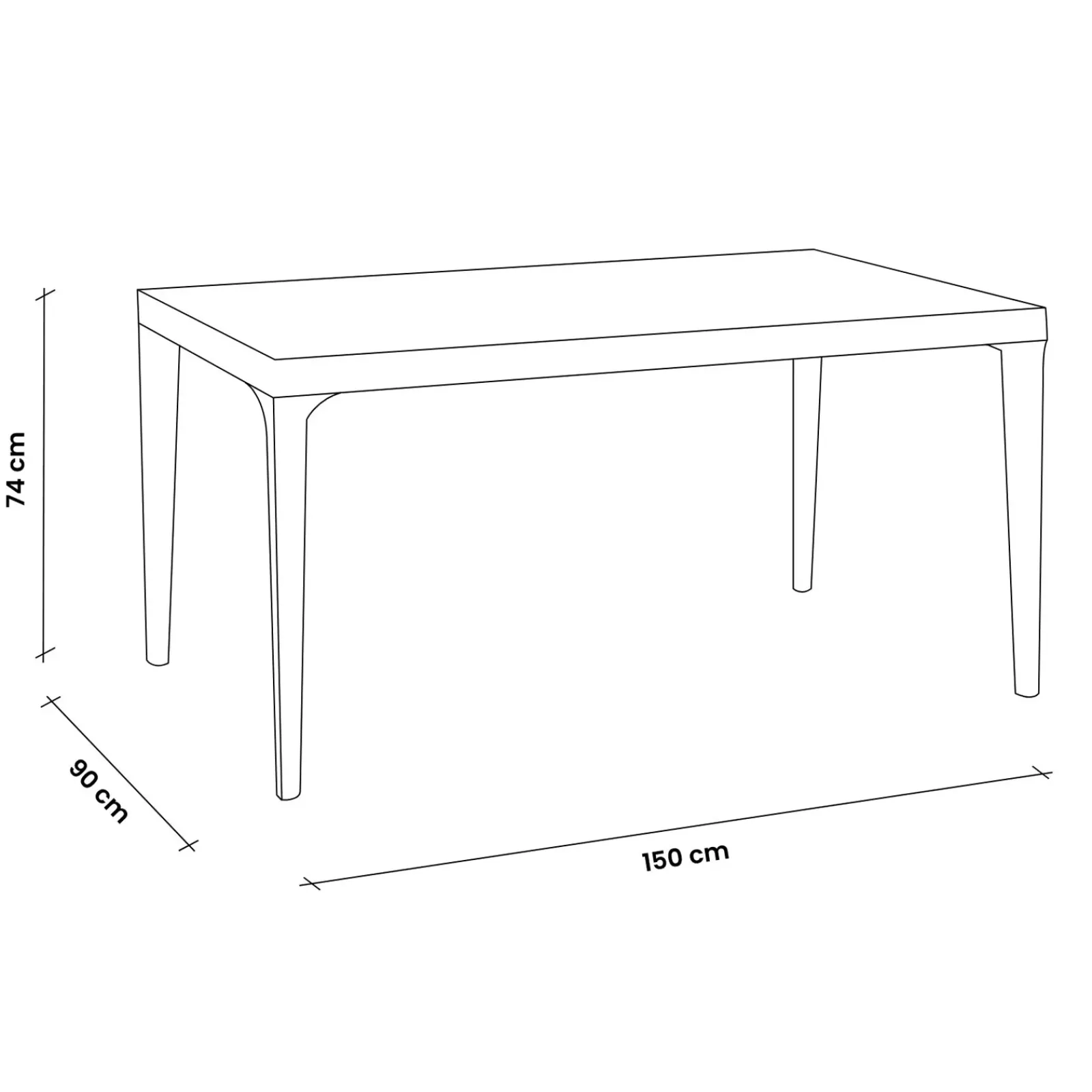 Garnero Arredamenti Tavoli Da Giardino|Tavoli Da Pranzo-Tavolo da giardino esterno bar dehors 150x74 cm antracite Levanzo