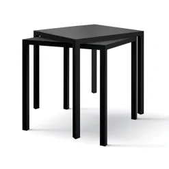 Garnero Arredamenti Tavoli Da Giardino|Tavoli Da Pranzo-Tavolo da giardino 70x70 cm impilabile metallo grigio antracite Atlantis