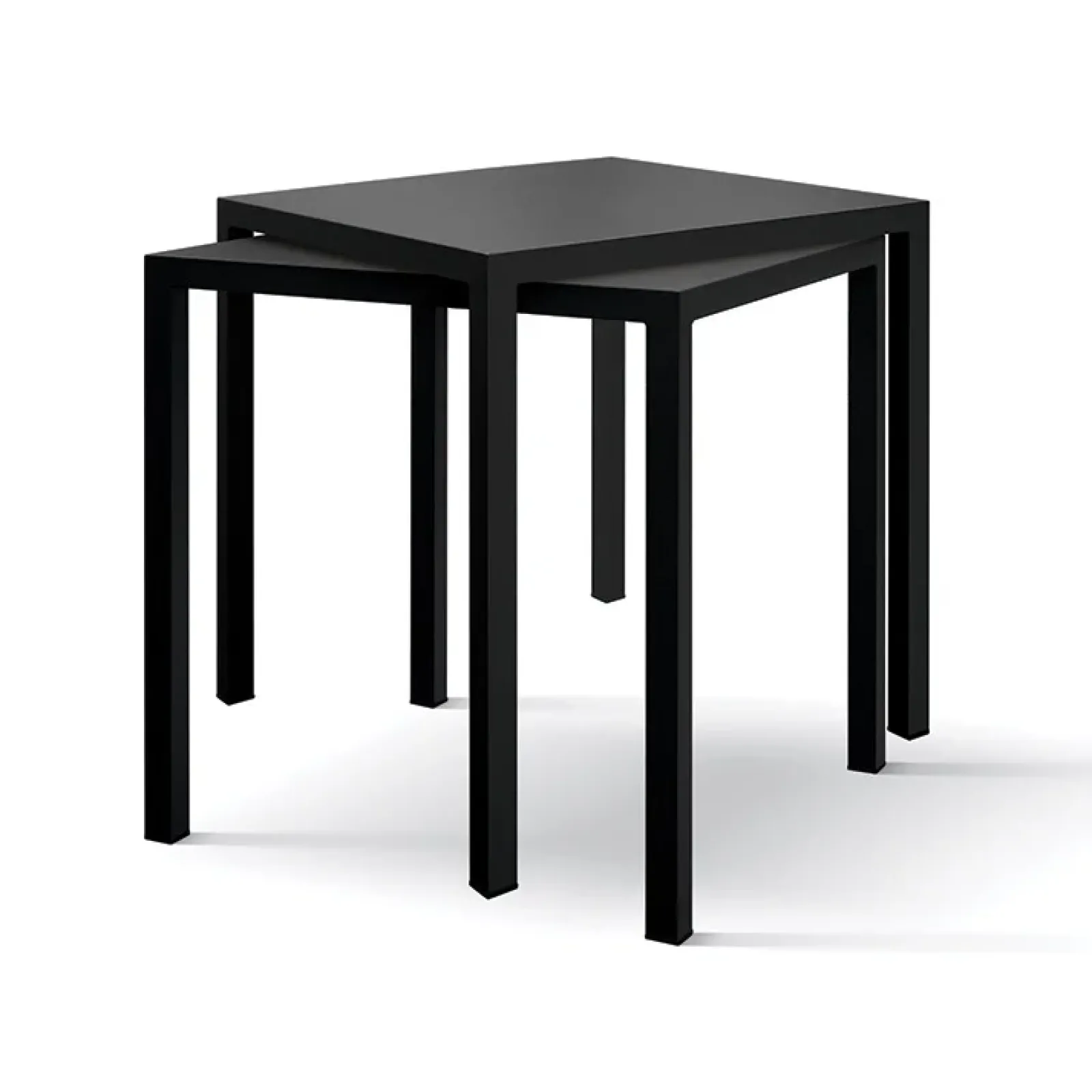 Garnero Arredamenti Tavoli Da Giardino|Tavoli Da Pranzo-Tavolo da giardino 70x70 cm impilabile metallo grigio antracite Atlantis