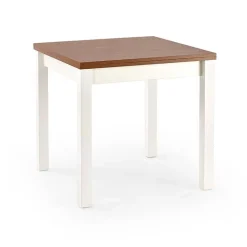 Garnero Arredamenti Tavoli In Legno|Tavoli Da Pranzo-Tavolo da pranzo allungabile moderno 80/160cm noce bianco Akainu Bianco Opaco - Noce