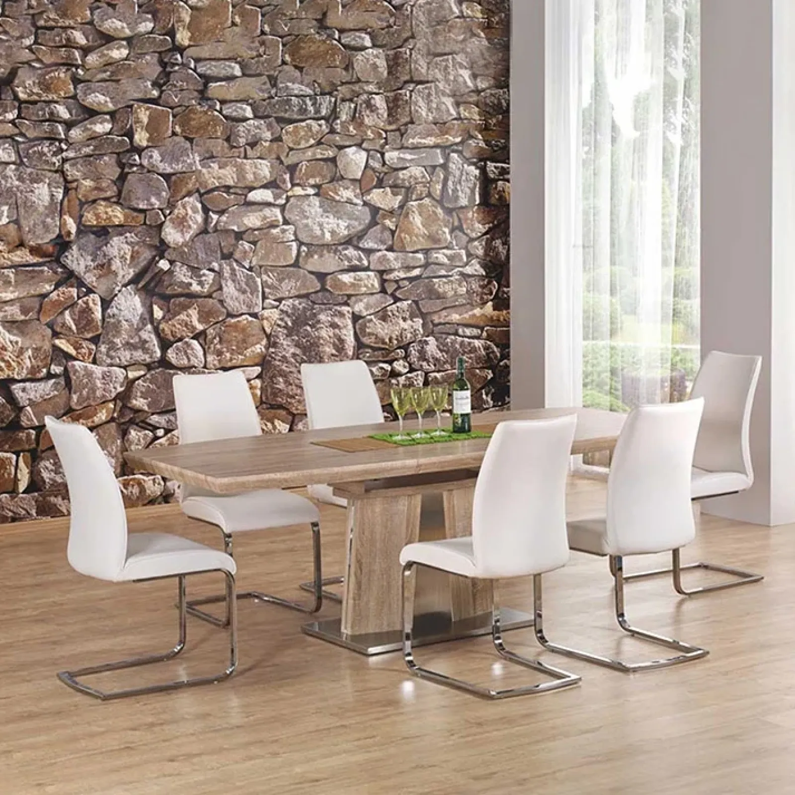 Garnero Arredamenti Tavoli Da Pranzo|Tavoli Allungabili-Tavolo da pranzo allungabile moderno 160/220cm rovere sonoma Crono