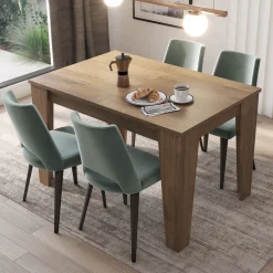 Garnero Arredamenti Tavoli Da Pranzo|Tavoli Allungabili-Tavolo da pranzo allungabile 120/160 cm moderno Orbis Noce