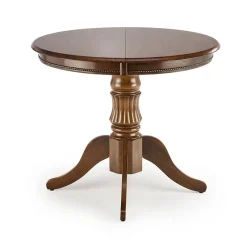 Garnero Arredamenti Tavoli In Legno|Tavoli Da Pranzo-Tavolo da pranzo allungabile rotondo 90/124cm scuro Circle Noce