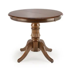 Garnero Arredamenti Tavoli In Legno|Tavoli Da Pranzo-Tavolo da pranzo allungabile rotondo 90/124cm scuro Circle Noce