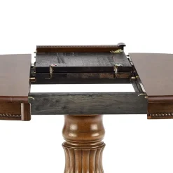 Garnero Arredamenti Tavoli In Legno|Tavoli Da Pranzo-Tavolo da pranzo allungabile rotondo 90/124cm scuro Circle Noce