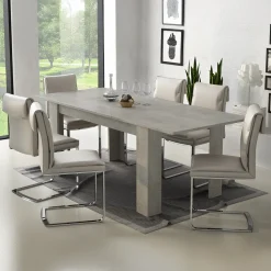 Garnero Arredamenti Tavoli Da Pranzo|Tavoli Allungabili-Tavolo da pranzo allungabile 160/220 cm moderno Basalt Cemento