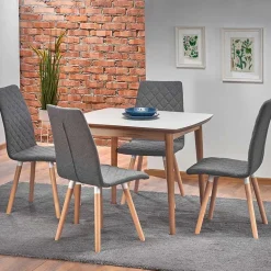 Garnero Arredamenti Tavoli In Legno|Tavoli Da Pranzo-Tavolo da pranzo allungabile 90/190cm bianco opaco rovere Mostar