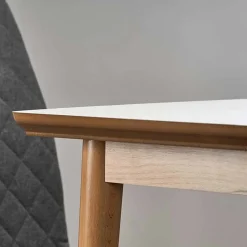 Garnero Arredamenti Tavoli In Legno|Tavoli Da Pranzo-Tavolo da pranzo allungabile 90/190cm bianco opaco rovere Mostar