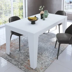 Garnero Arredamenti Tavoli Da Pranzo|Tavoli Allungabili-Tavolo da pranzo allungabile 140/200 cm moderno Orbis Bianco Opaco