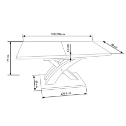 Garnero Arredamenti Tavoli In Legno|Tavoli Da Pranzo-Tavolo da pranzo allungabile 160/220cm moderno bianco lucido Iride Gihome® Bianco Lucido - Argento
