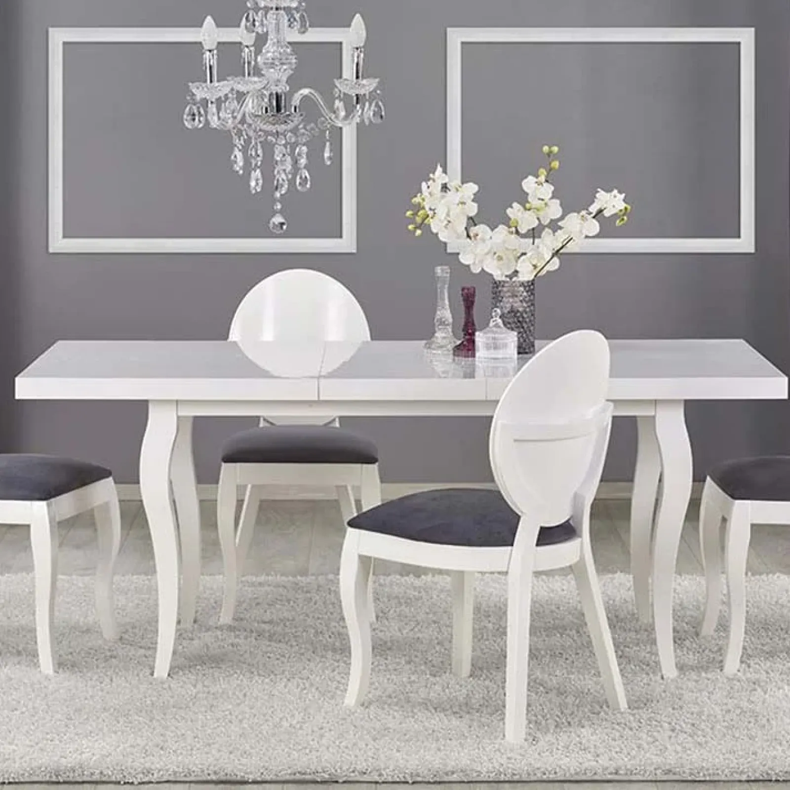 Garnero Arredamenti Tavoli Da Pranzo|Tavoli Allungabili-Tavolo da pranzo allungabile moderno 160/240cm bianco Lovoon