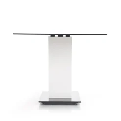 Garnero Arredamenti Tavoli In Vetro|Tavoli Da Pranzo-Tavolo da pranzo in vetro moderno 150x90cm bianco nero Ninfea