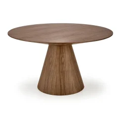 Garnero Arredamenti Tavoli In Legno|Tavoli Da Pranzo-Tavolo da pranzo rotondo 136x78cm noce scuro Thor