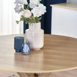 Garnero Arredamenti Tavoli In Legno|Tavoli Da Pranzo-Tavolo da pranzo rotondo moderno 120x120cm rovere naturale Corinto