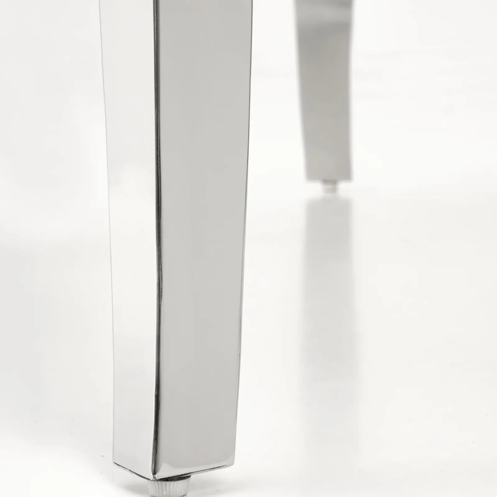 Garnero Arredamenti Tavoli In Vetro|Tavoli Da Pranzo-Tavolo da pranzo rotondo 120cm effetto marmo bianco cromato argento Selim Marmo bianco - Argento