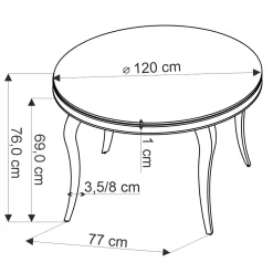 Garnero Arredamenti Tavoli In Vetro|Tavoli Da Pranzo-Tavolo da pranzo rotondo 120cm effetto marmo bianco cromato argento Selim Marmo bianco - Argento