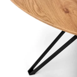 Garnero Arredamenti Tavoli In Legno|Tavoli Da Pranzo-Tavolo da pranzo rotondo 120x120cm rovere dorato nero Margherita Gihome® Rovere - Nero