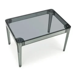 Garnero Arredamenti Tavoli In Vetro|Tavoli Da Pranzo-Tavolo da pranzo trasparente moderno 120x80cm fumé Naked