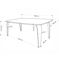 Garnero Arredamenti Tavoli In Legno|Tavoli Da Pranzo-Tavolo da pranzo 169x90cm moderno rovere noce nero Basilia