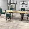 Garnero Arredamenti Tavoli In Legno|Tavoli Da Pranzo-Tavolo da pranzo 140x85cm rovere massello acciaio nero Preston